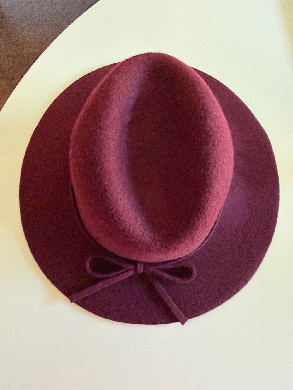 Banana Republic Burgundy Wool Hat with Bow